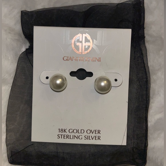 GIANI BERNINI 18K Gold PEARL EARRINGS - Picture 4 of 4